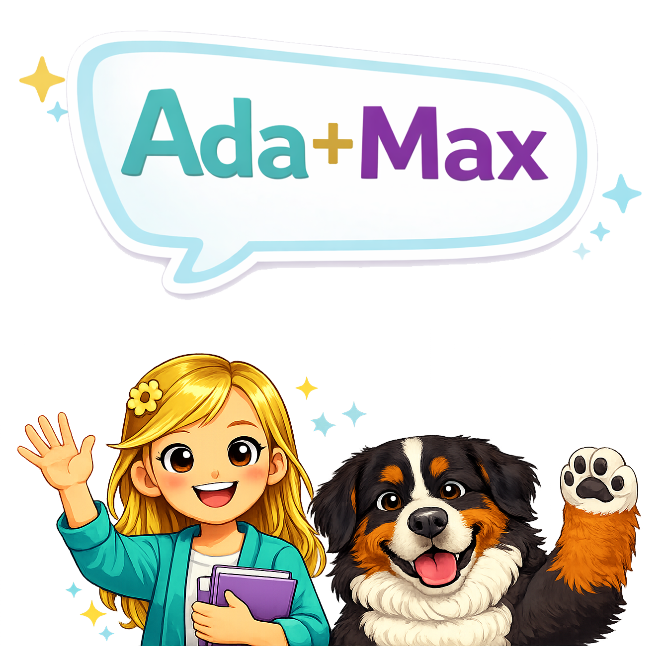 Ada and Max ready to help with math