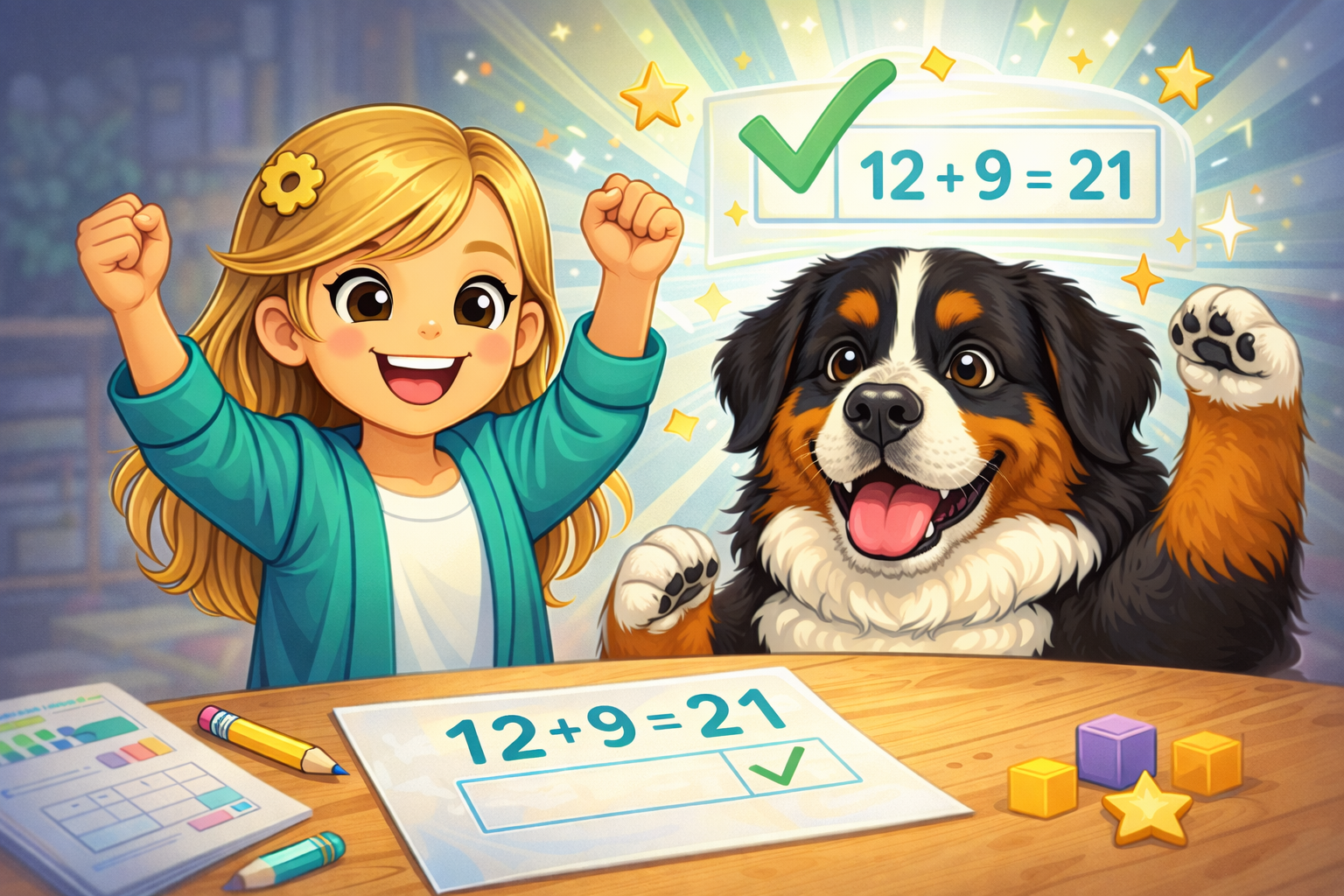 Ada and Max celebrating success